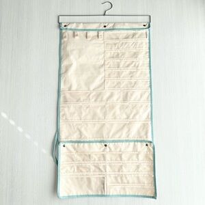 REAL SIMPLE Hanging Jewelry Organizer Storage & Roll Up Travel Jewelry Pouch